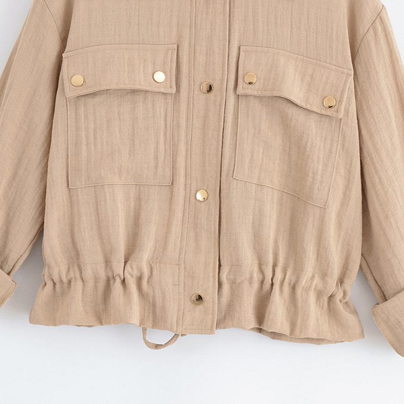 2025 Léto Dámská móda Nastavitelná krátká bunda - Evropský a americký styl