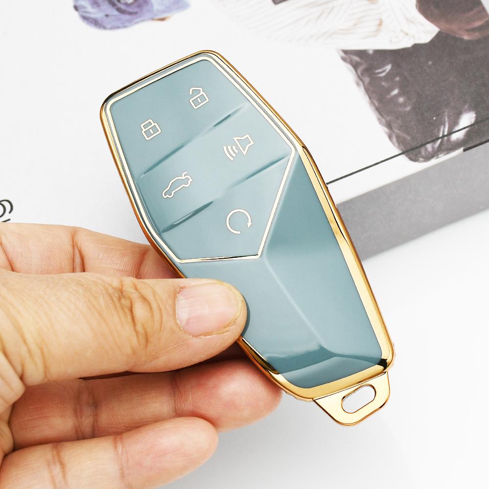 Gold Edge TPU Interior Decoration Accessories Keychain for MG ONE 2022 2023 2024 for MGONE Remote Car Key Case Cover Fob Holder