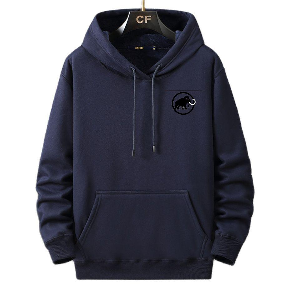 Höst- och vinterfleece-pullover huvtröja med extra tjocklek och lös passform stor storlek L-12XL supermjuk och bekväm passform