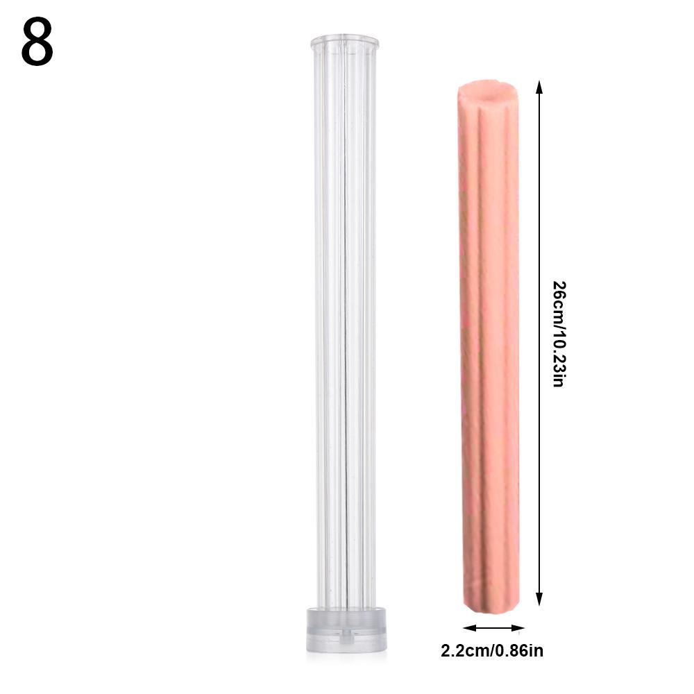 Long Pole Stripe Christmas Candle Mold Soap Making Large Cylinder Rib Church Party Handmade DIY Craft Clay Candle Making