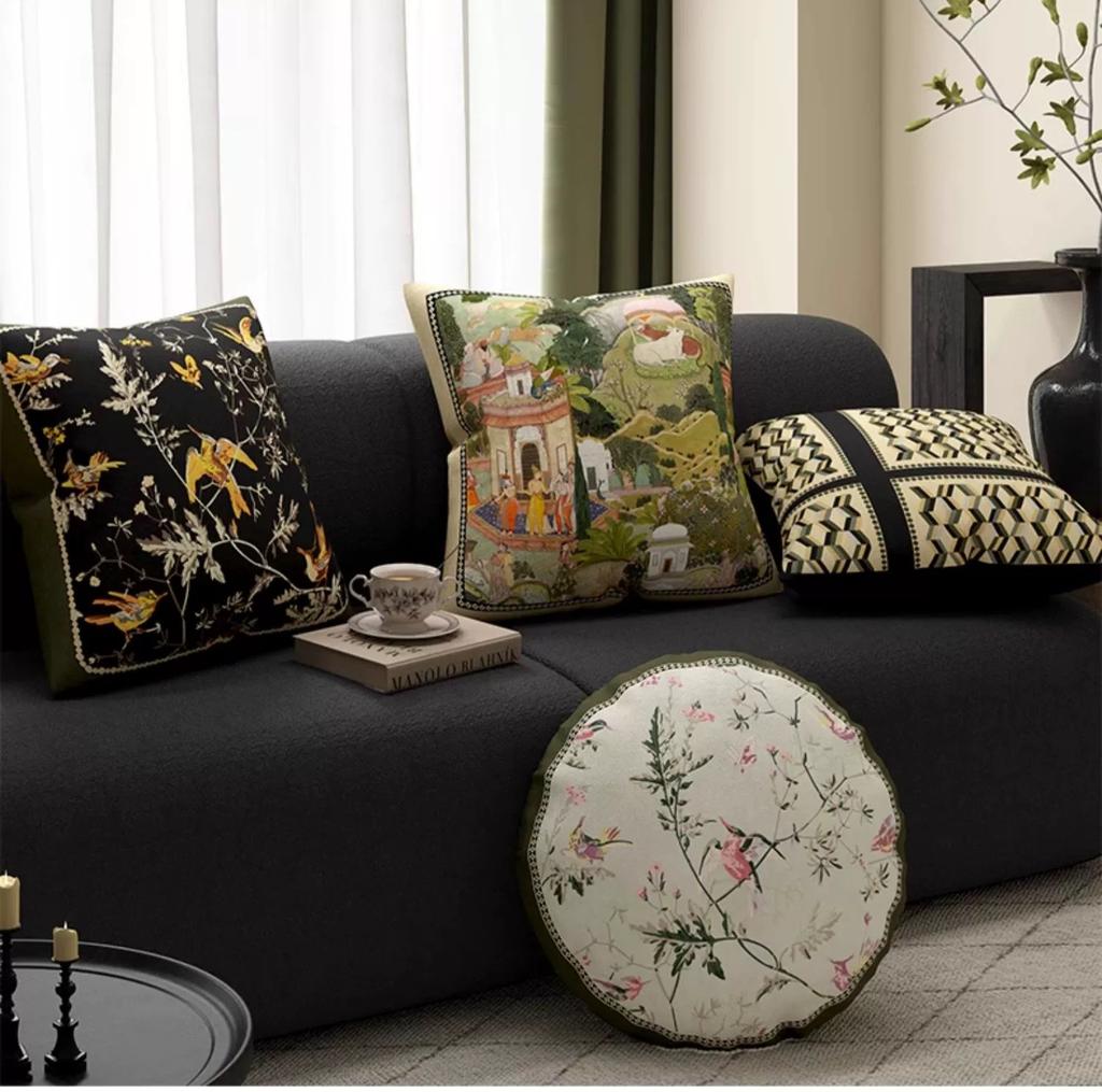 Französischer Retro-Stil Kissenbezug Wohnzimmer Sofa Schlafzimmer Kissen Grün Hochwertig Büro Balkon Dekoration