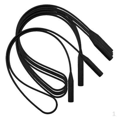 5pcs Bandes en Silicone Sangle de Lunettes Support de Lunettes de Soleil Rétenteur Noir