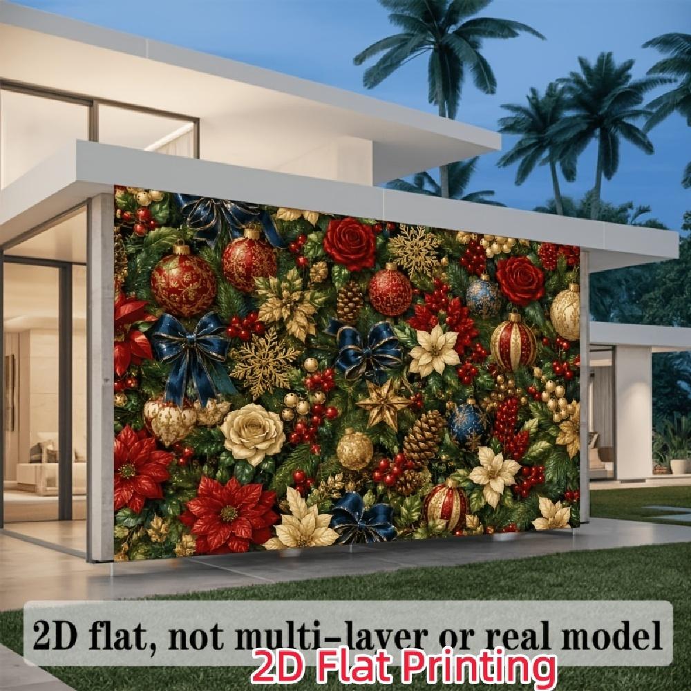 1Pcs Christmas Ornaments Red Roses Decoration Background Winter Backdrop For Photo Studio Photo Booth Party