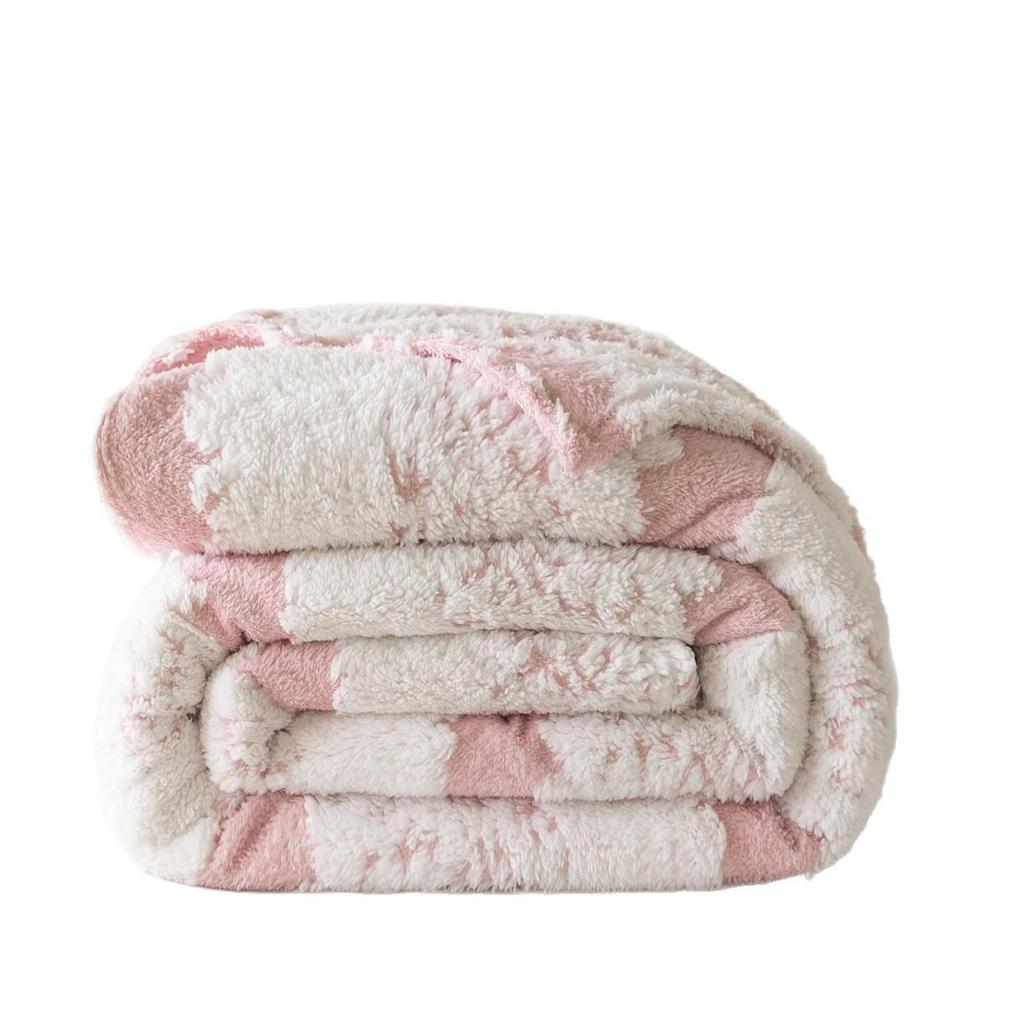 2025 Two-Tone Cationic Jacquard Blanket: Fresh, Stylish Stripes