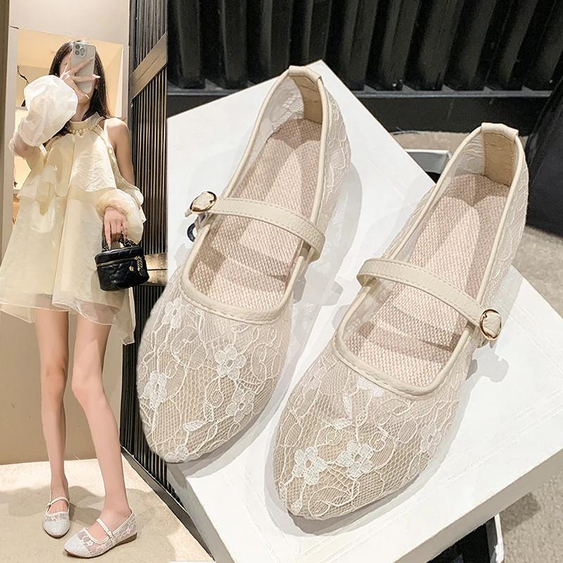 Fashion 2024 New Women Flats Shoes Summer Ballet Flats Fashion Bow Women Shoes Slip On Sweet Hollow Flat Shoes Female Zapatos De Mujer
