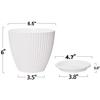Plastic Round Flower Pots with Tray for Home Planters, Terrace, Garden Etc | Pack of 05 | White | Size 6.5 Inch | for Home Indoor & Outdoor