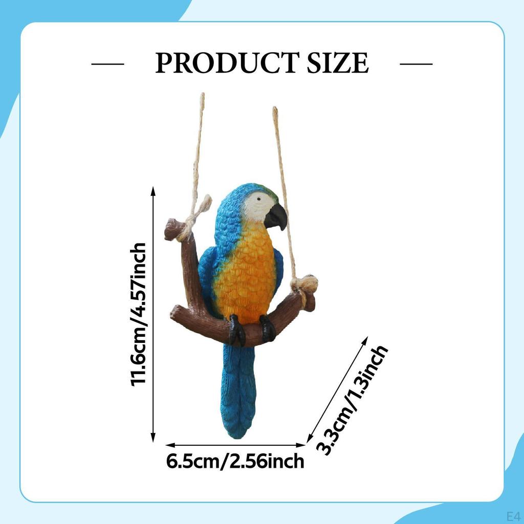 Collectible Garden Bird Statue Parrot Figurine for Home and Yard Decor