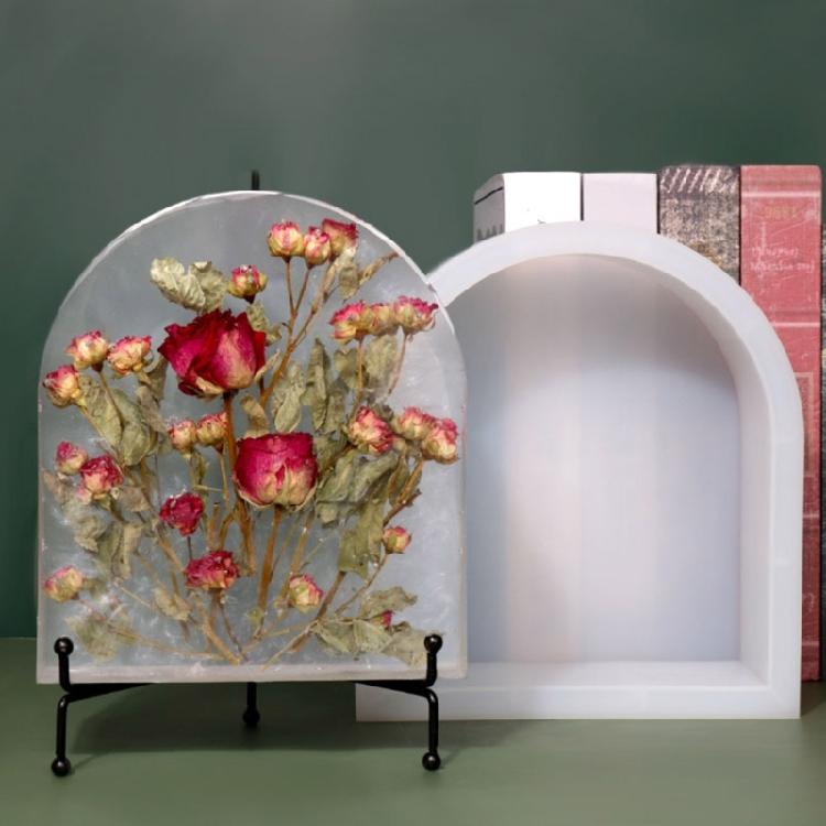 Epoxy Resin Mold Arch Resin Mold Bookends Resin Mold for Flowers Preservation