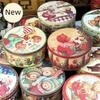 Round Gift Packaging Box Christmas Candy Chocolate Tin Box Cartoon Pattern Cookie Jars With Lid Travel Portable Coin Storage Box
