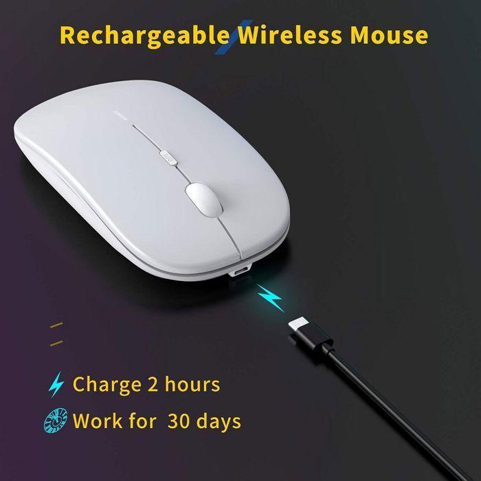 Souris Bluetooth - BOOLING - Compatible avec iPad Tablette Macbook Ordinateur - Blanc