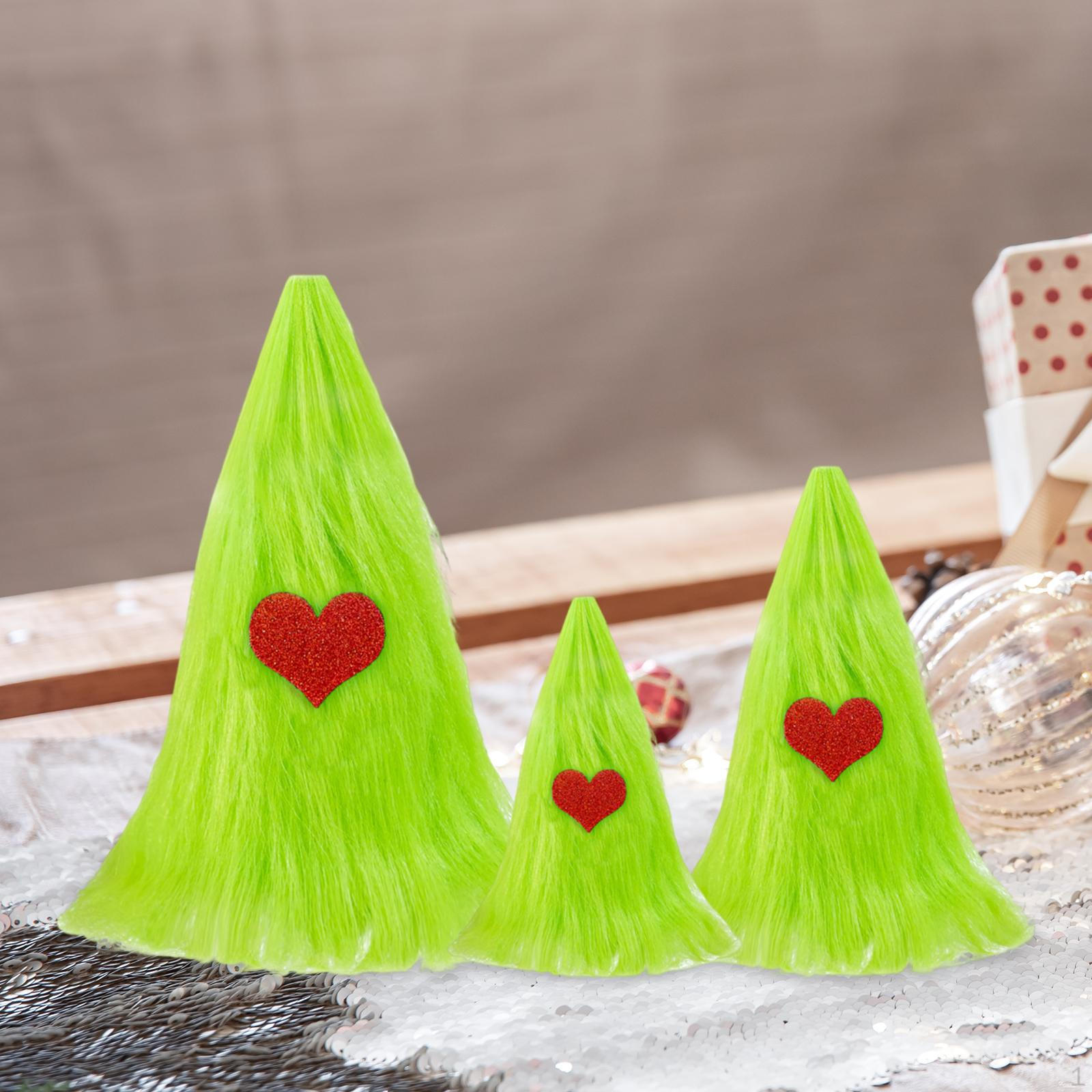 

3 Pieces Christmas Tree Figurines Decor Xmas Gift Tabletop Ornament for Holiday Party No Hat