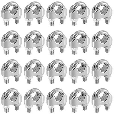 ABWR-3/8 Inch Wire Rope Clamp Heavy Duty Wire Rope Clamp Wire Rope Clip M10 Stainless Steel,20 PCS