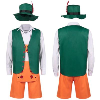 Halloween Carnival German Oktoberfest Costume Set Bavarian Men's Outfit with Straps and Pants