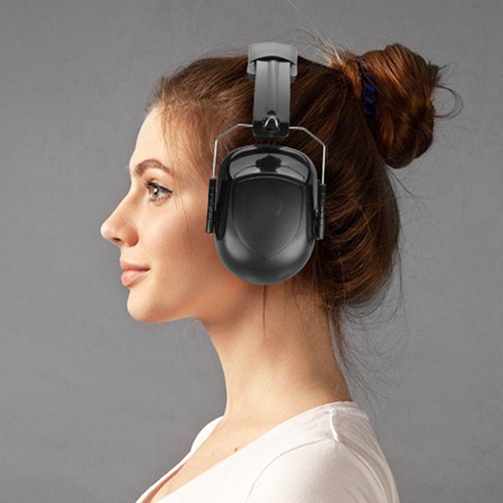 SNR-34dB Anti-Noise Earmuffs Foldable Ear Defenders Adjustable Head Earmuffs  Student Children