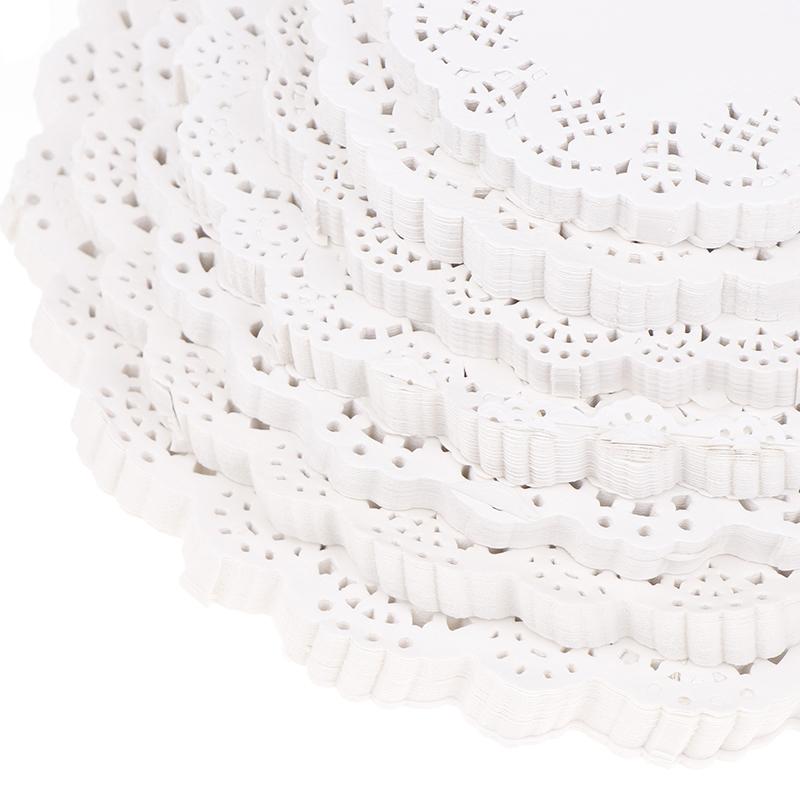 150 Stück Runde Papierdeckchen Spitzenkrempe Cupcake-Pad für frittierte Lebensmittel Dessert Cookies Party Hochzeit Keks Kuchen Geschirr Cup Pad