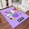 BT21 Cartoon Characters Carpet with Cute Purple Design for Living Room Suitable for Use As an Anti-slip for Living Room Bedroom Sofas