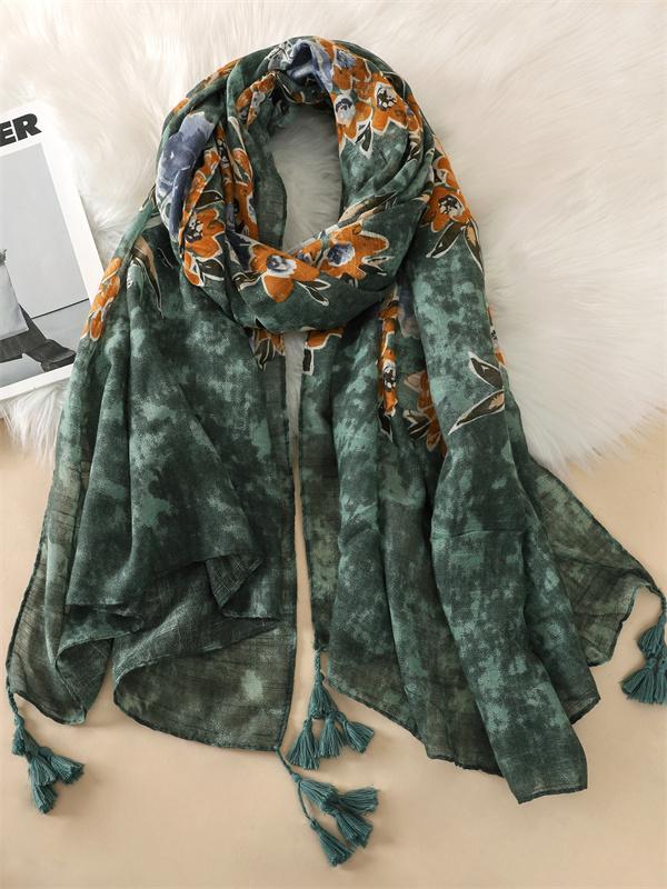 Fashion Paisley Abstract Floral Tassel Viscose Shawl Scarf Lady High Quality Wrap Thin Pashmina Stole Muslim Hijab 180*90Cm