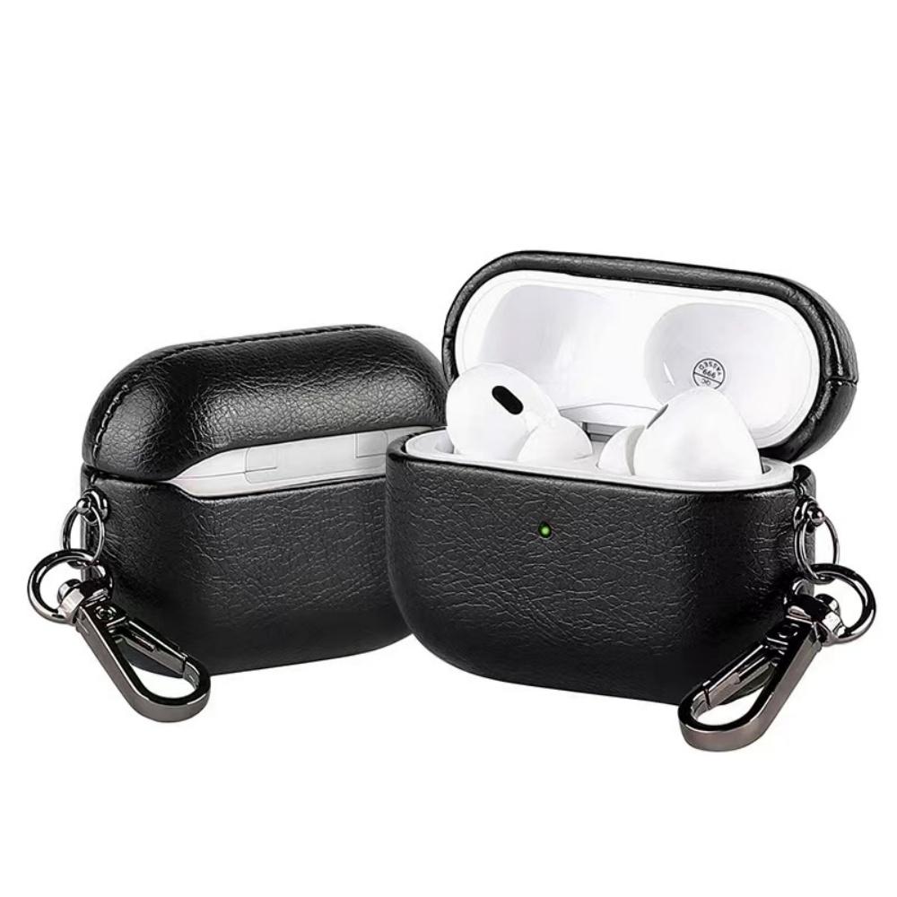 

For Airpods Pro 3 Case Luxury Oil Wax Crazy Horse Leather Business Earphone Case For Apple AirPods 4 3 2 1 Headphone Cover Funda For Airpods Pro 3 чёрный