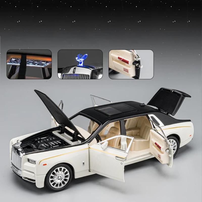 1/24 Rolls Royce Phantom Mansory Alloy Car Diecasts & Toy Vehicles Car Model Sound and Light Pull Back Car Toys for Kids Gifts