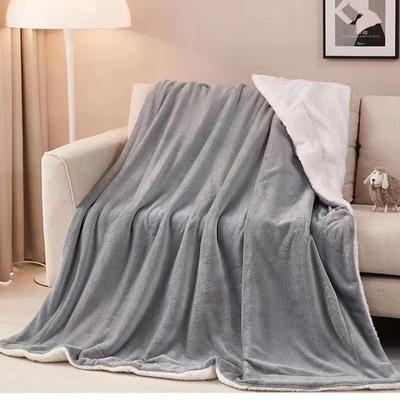 Modern And Simple Plain Flannel All Seasons AB Version Wrapped Thicken Blanket Lamb Wool Falein Office Nap Blanket Warm Blanket