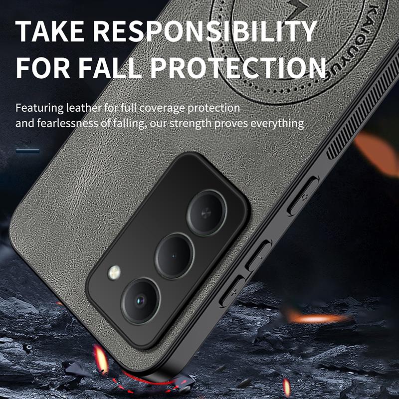 For Xiaomi Redmi 15 Case Luxury PU Leather Skin Magnetic Magsafe Protective Back Cover For Xiaomi Redmi 15 5G Phone Shell