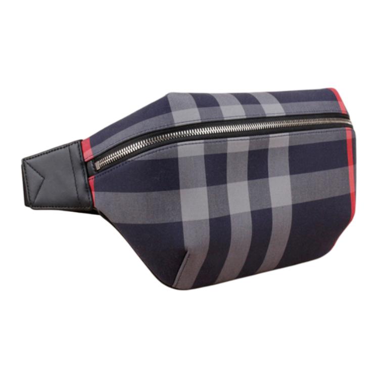Burberry Sony Karomuster Reißverschluss Canvas Hüfttasche Medium Herren Hüfttasche Marineblau 80840611