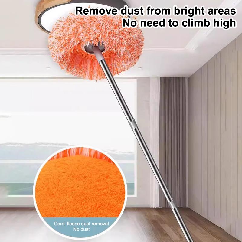 Mocio Girasole Rotante Flessibile Umido e Secco Riutilizzabile Mocio da Parete Rimozione Polvere Staccabile Rimuovi Polvere da Soffitto per Parete Soffitto