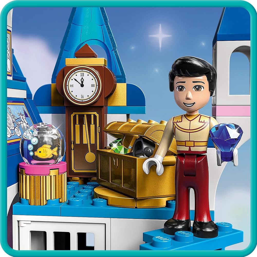 LEGO Disney Princess Cinderella and Prince Charming Castle Building Toy for Kids Ages 5-8 Educational Playset 43206