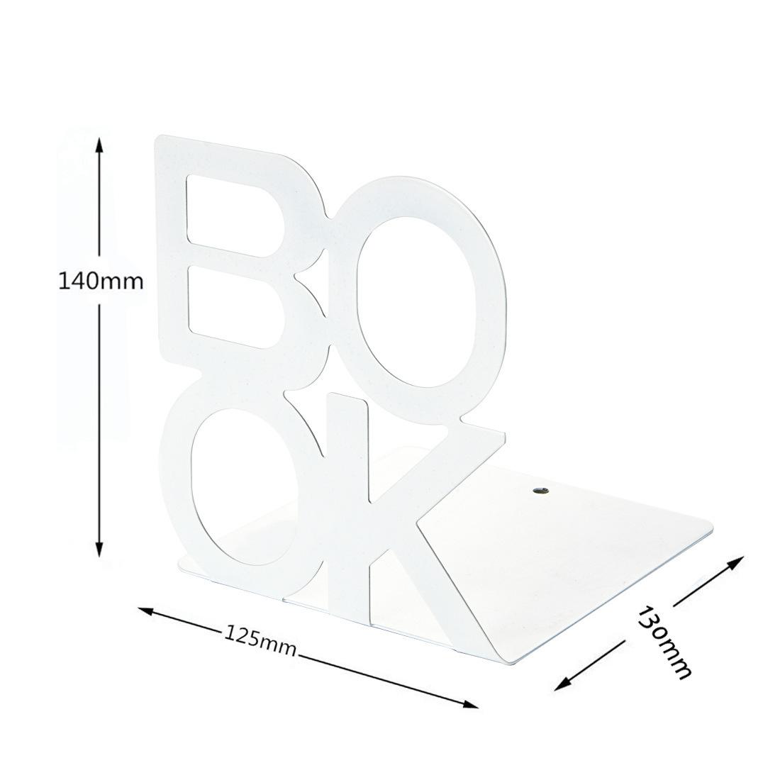 

1pc Iron Bookends Book Stand Support for Home Office and Library Non Slip Rack Shelf Holder School Stationery Accessories білий