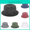 Sombrero de cubo vintage de algodón para hombre y mujer con ala ancha.