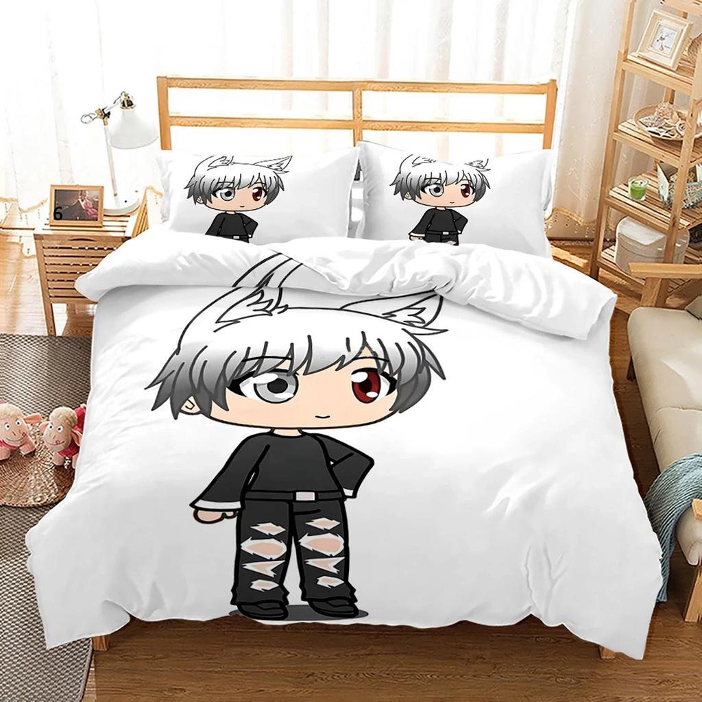 3D Printed Gacha Life Beding Set For Bedrom Soft Modern Bedspreads Comefortable Children Kids Soft Duvet Cover Comfortable Quilt Cover And Pilowcase