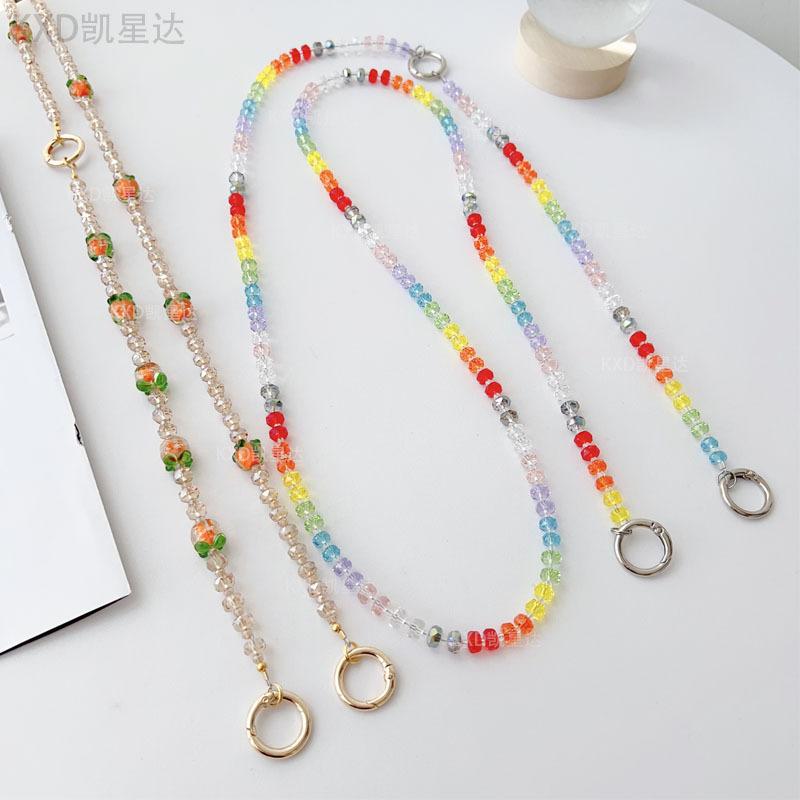 Persimmon Wish Crystal Beaded Phone Strap New Chinese Style Wrist Strap Short Fashion Internet Celebrity Pendant Wholesale for Women