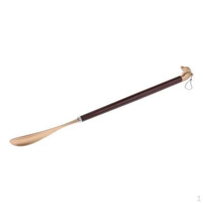 Long Metal Dolphin Head Shoe Horn Lifter med trähandtag 23,62, enligt beskrivning