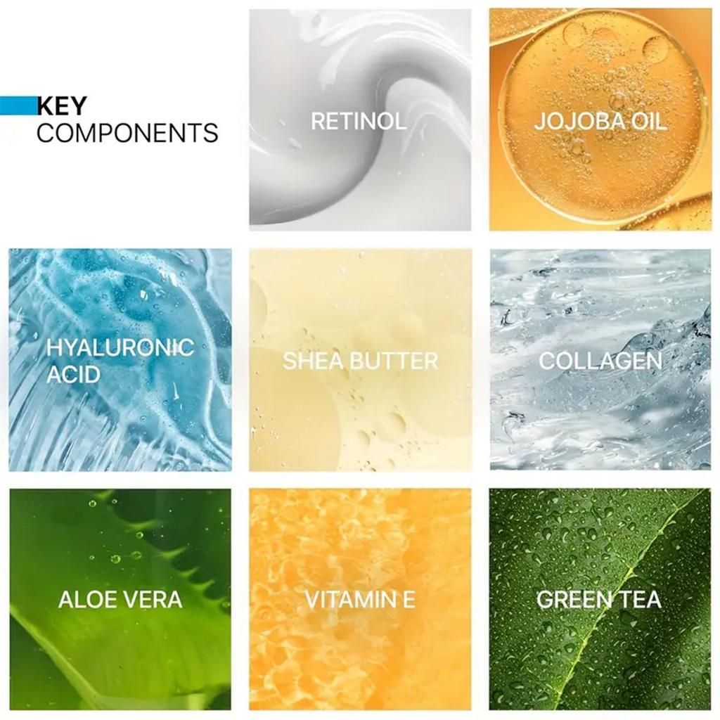 Die Anti-Falten-Creme ist sanft und nicht reizend, glättet Falten, hellt feine Linien auf und hinterlässt eine weiche und verfeinerte Haut.