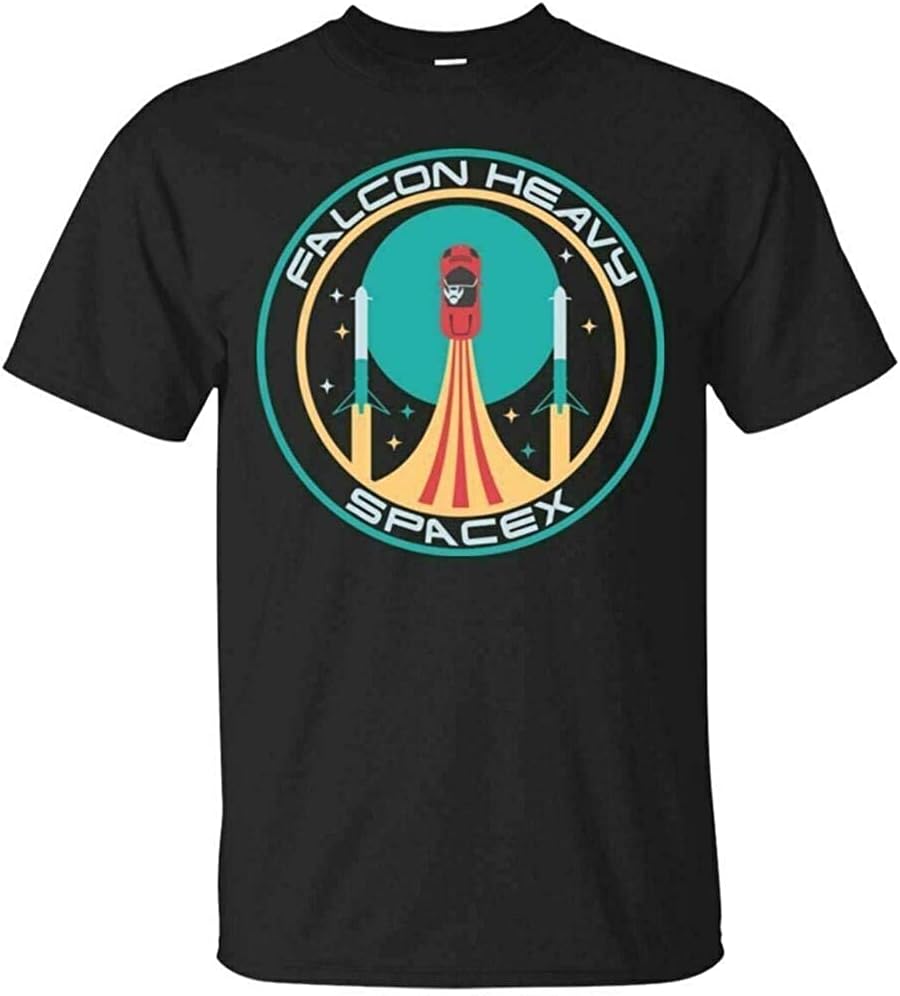 Heavy Falcon Space X Patch T Shirt Elon Musk Spacex Tee Shirt L чёрный