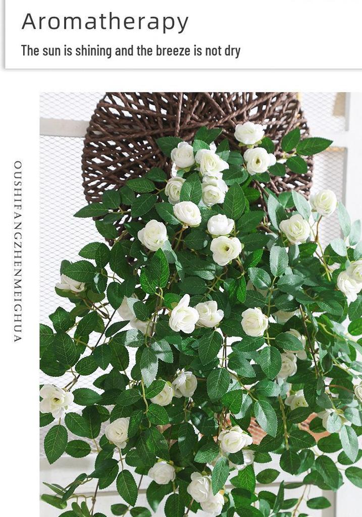 Artificial Rose Flower Vine for Wall & Pipe Decoration In Living Rooms, Malls & Courtyards