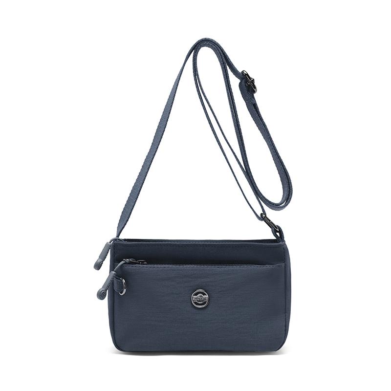 Small Square Bag Women's Lightweight Nylon Multi-Layer Shoulder Crossbody Bag