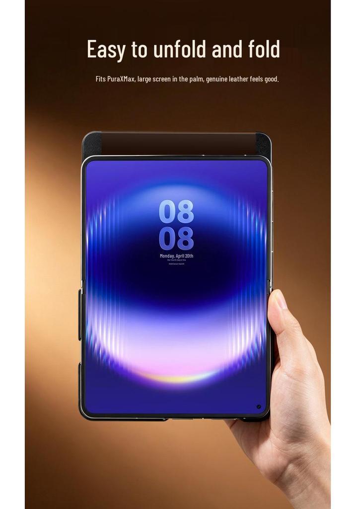 Qiali Leather Foldable Phone Case for Huawei Pura X Max - Ultra-thin, Full Coverage, Anti-drop Flip Cover