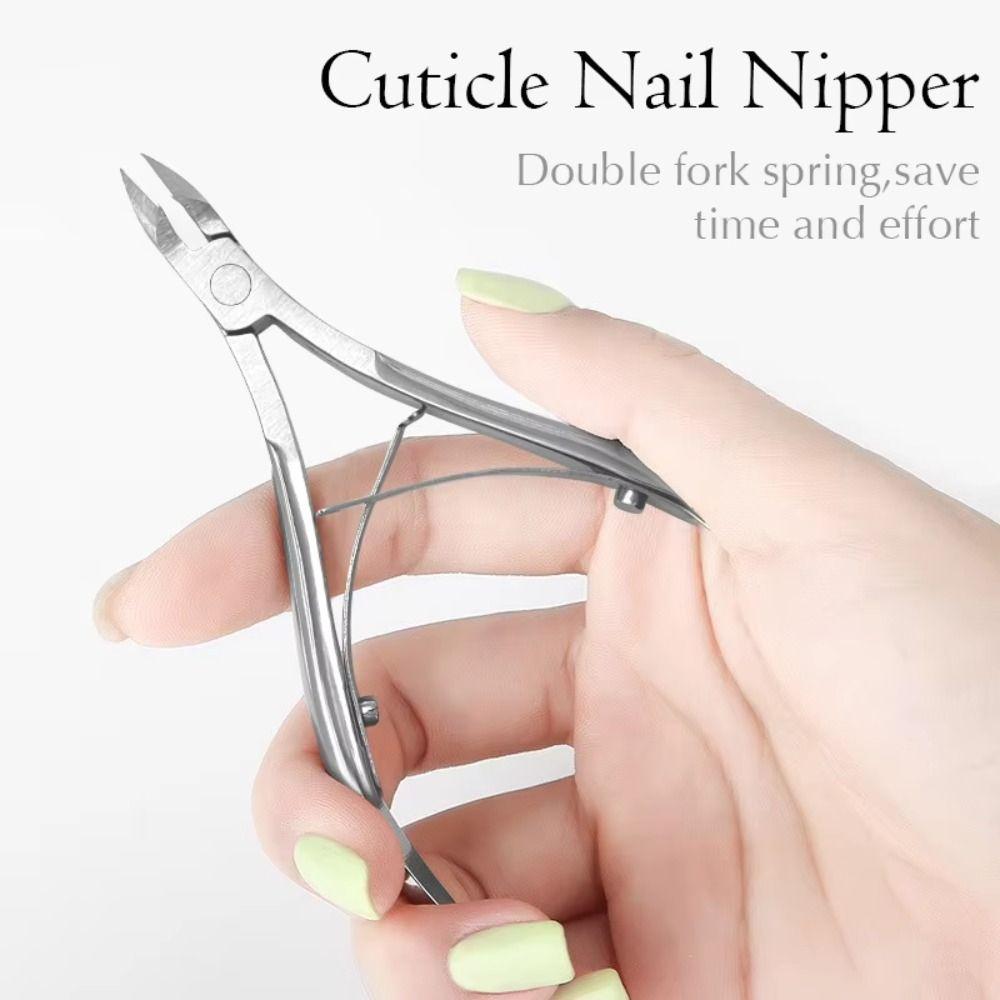 Durable Stainless Steel Nail Clippers Double Spring Professional Dead Skin Remover Cuticle Nipper for Nail Care Manicure Kits