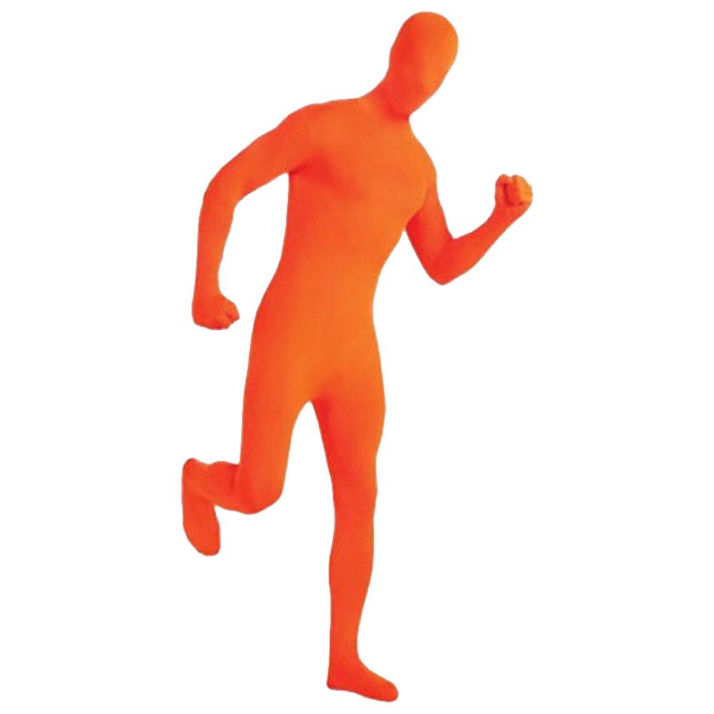 Unisex Orange Elastic Zentai Bodysuit Costume for Halloween Cosplay