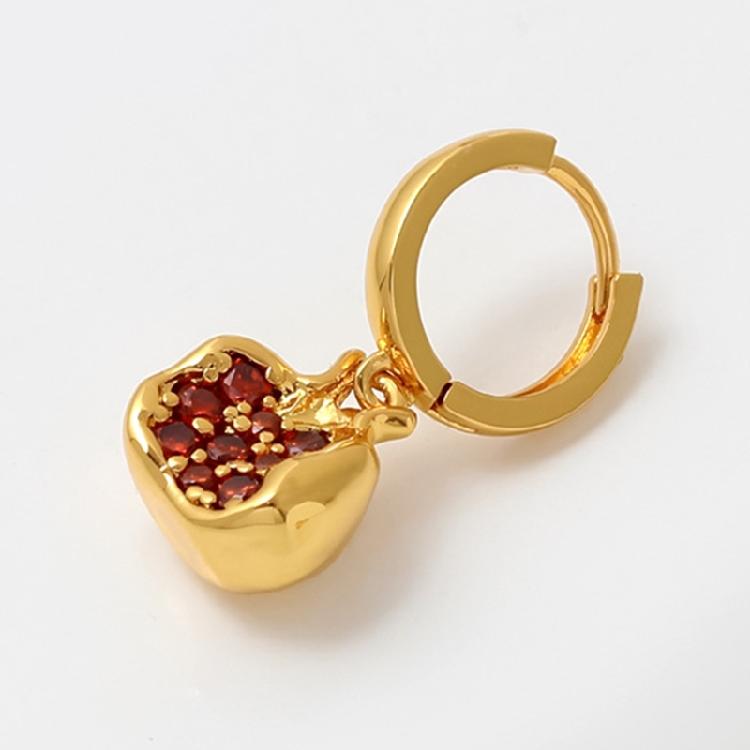 Pomegranate Pendant Earrings/Necklace Elegant Zircons Fruit Jewelry for Women