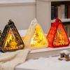 1pc Festival Lamp Xmas Gifts LED Party Scene Props Triangle Lantern Table Ornaments Christmas Mini Snowman Santa Claus