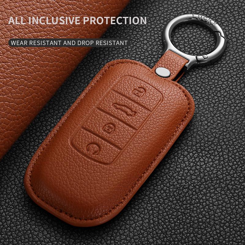 For Chery Jaecoo J7 J6 J8 Tiggo 7 8 Pro Max Omoda 5 C5 Tiggo 7 8 Pro Plus Arrizo 5 Plus Leather Car Smart Key Cover Holder Shell