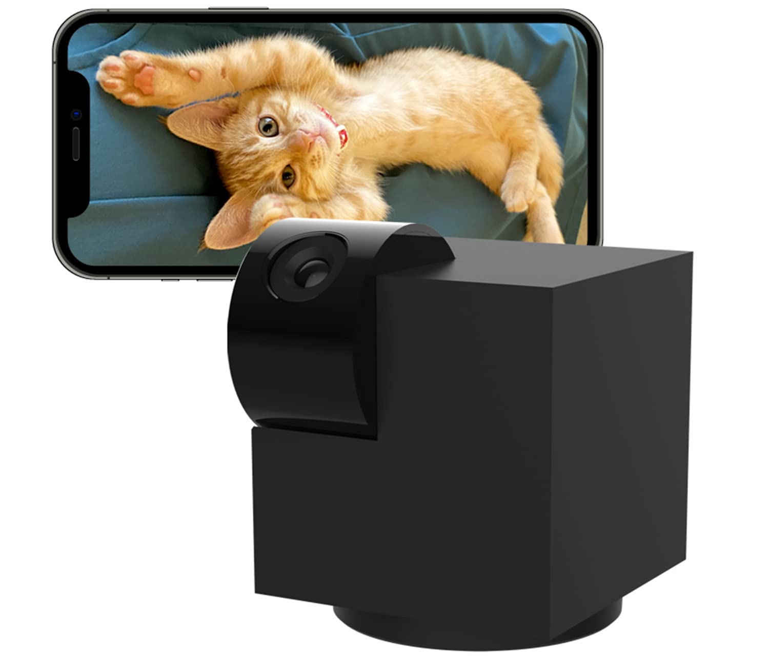 

Edison Smart Duct Rail Monitoring Camera CUBE Compatible with Motion Recording Security Pet Indoor Camera (Black) Alexa, Two-way Audio, Detection,