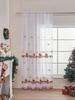 Window Screen Sheer Yarn Decorative 1PC American Christmas Tulle Curtains for Living Room Snowflake Embroidered
