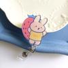 Easy To Pull Badge Holder Clips Name Card Exhibition Enfermera Retractable Badge Reel Cartoon Acrylic ID Card Holder