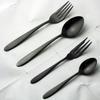 Nagao Tsubame-Sanjo Sumi-Tamari Dinner Cutlery Set (8 pieces), 18-0 Stainless Steel, Black Oxide Color, Made in Japan
