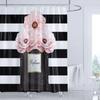 Modern Cosmetics Perfume Flowers Shower Curtain Minimalist Art Girl decoration Polyester Fabric Bathroom Curtain with Hooks