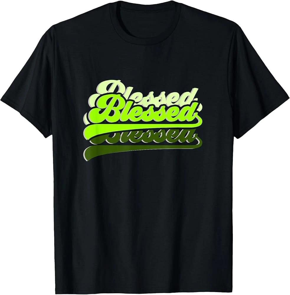Men s and Women s T-shirts D13 Graphic So So Blessed Green Graphic T-Shirt M
