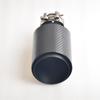RE 1pcs Carbon Fiber Car Exhaust, Matte Black Car Modification, Angled Stainless Steel Muffler Nozzle Car Tailpipe